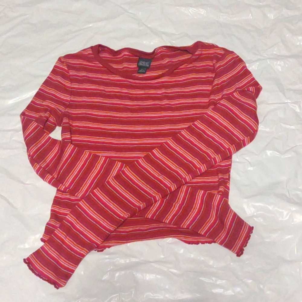 Wild fable XS Striped pink, cropped long sleeve shirt